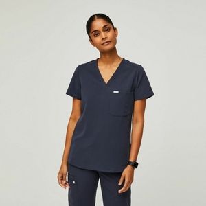 Figs Catarina top in Quiet Navy